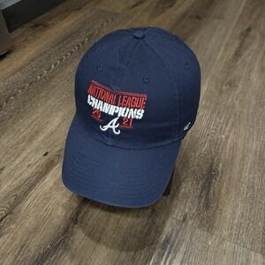 Atlanta Braves Hat Navy Red White Adj Strap 2021‎ NL World Series Champions